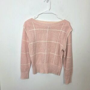 Vintage MSI Pink Cream Coquette Dainty Twee Cutesy Sweater Size Small Petite